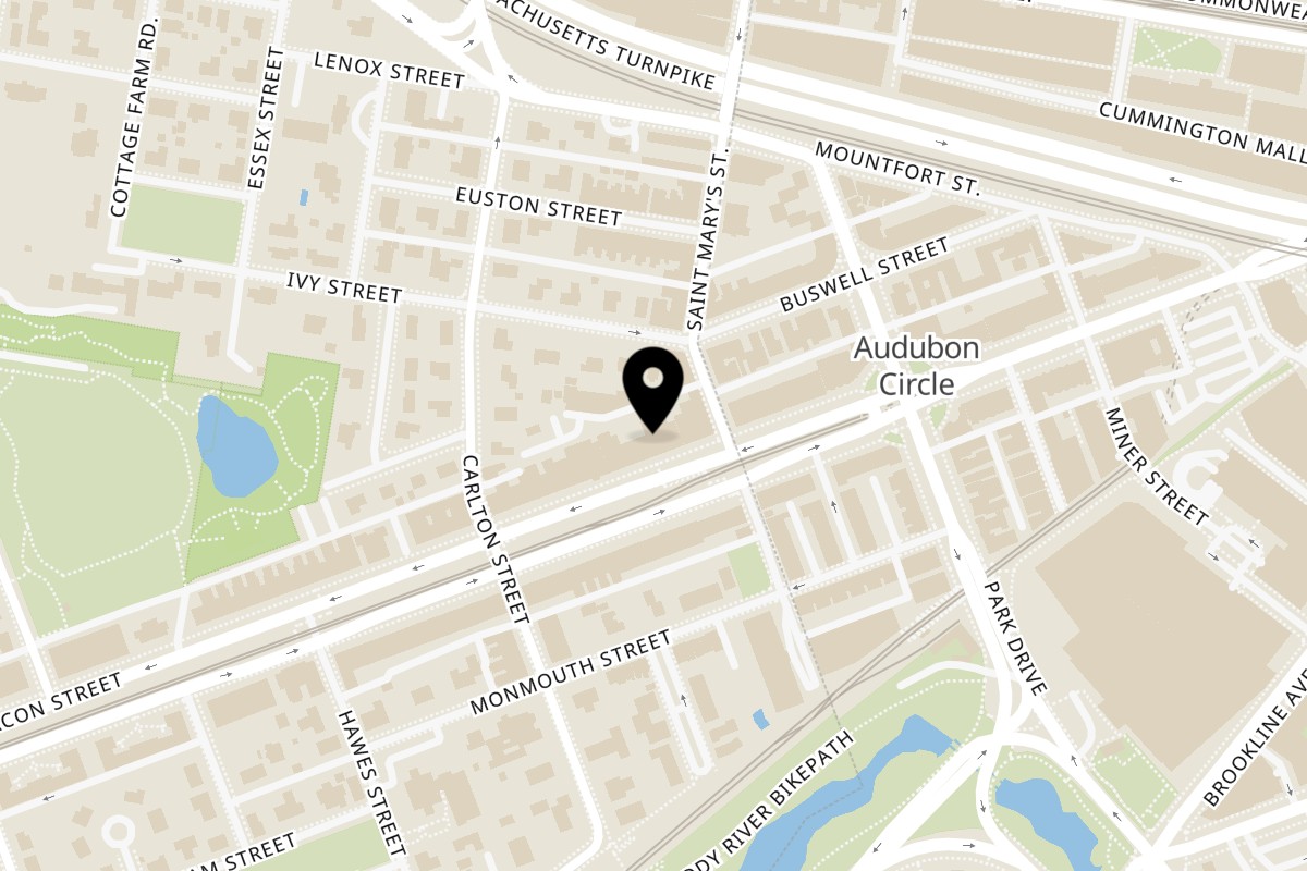 Map showing the location of Ssaanjh Indian on 1012 Beacon St in Brookline